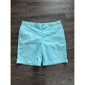 🐿️ Izod Men’s Teal Aqua Blue Flat Front Chino Shorts Size 38